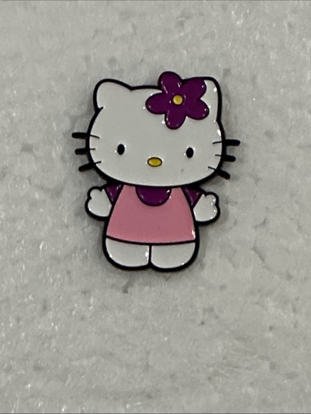 Sanrio Hello Kitty Pink Dress with Purple Flower Enamel Charm